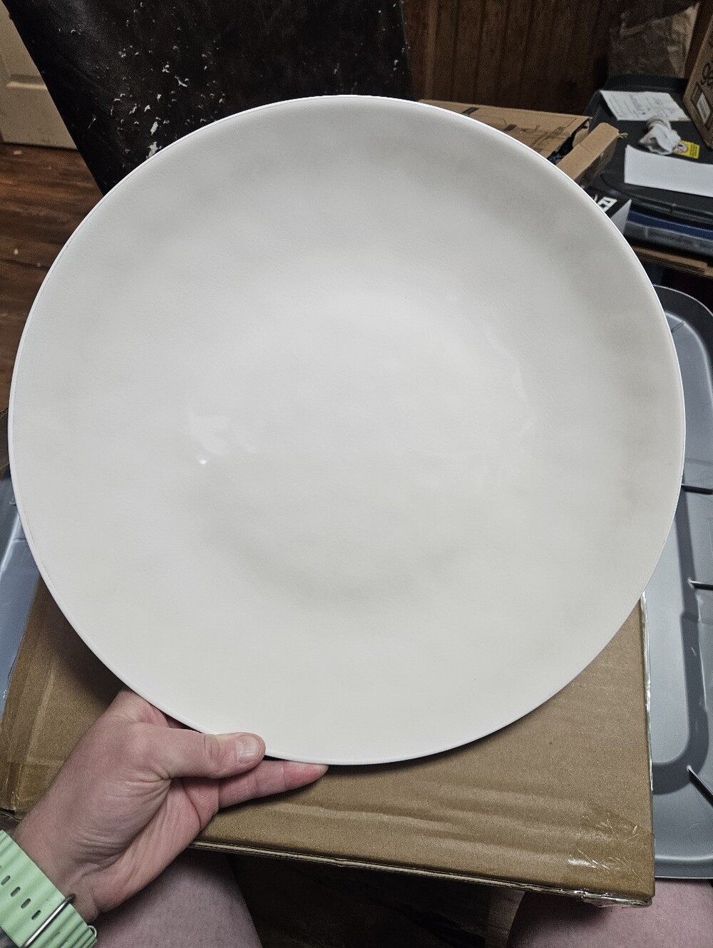 THRESHOLD MELAMINE IVORY/TAN PLATTER: NEW